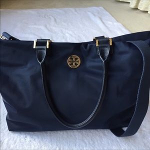 Tory Burch Dena Normandy Blue Nylon Tote